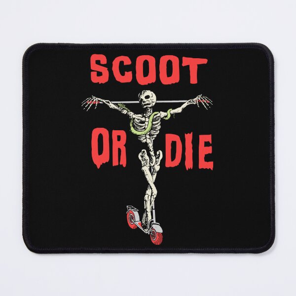 Item preview, SCOOT OR DIE Skeleton Scooter Meme Shirt Sticker designed and sold by blueversion.