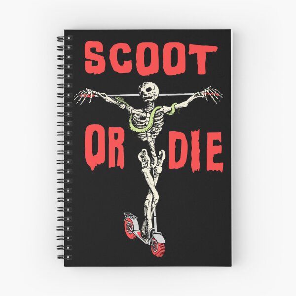 Item preview, SCOOT OR DIE Skeleton Scooter Meme Shirt Sticker  designed and sold by blueversion.