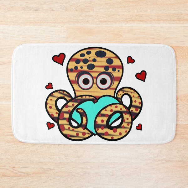 Item preview, Struck By Love, Lovestruck Octopus, a Cute gift for Valentines Day designed and sold by Color-Me-Blue.