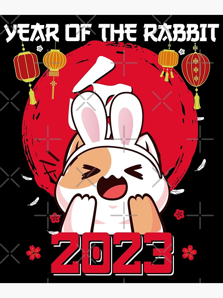 "Happy Chinese New Year 2023 Year Of The Rabbit Cat Disguise" Poster