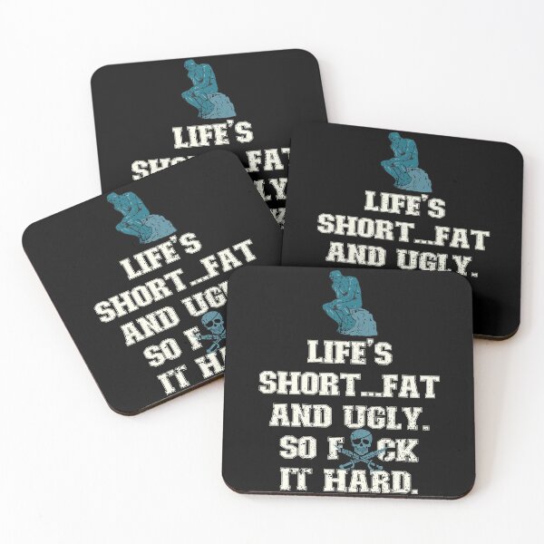 Item preview, LIFE'S SHORT...FAT AND UGLY. SO EFF IT HARD. RETRO DISTRESSED STYLE designed and sold by nagasaki-fats.