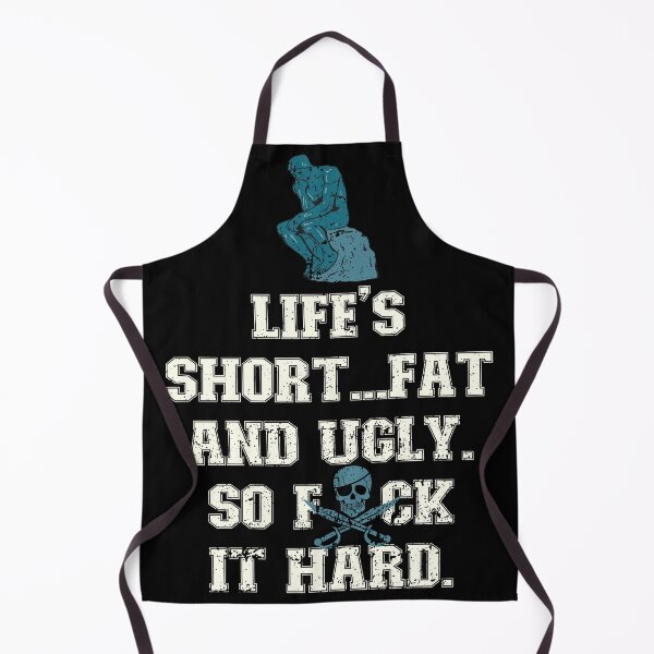 Item preview, LIFE'S SHORT...FAT AND UGLY. SO EFF IT HARD. RETRO DISTRESSED STYLE designed and sold by nagasaki-fats.
