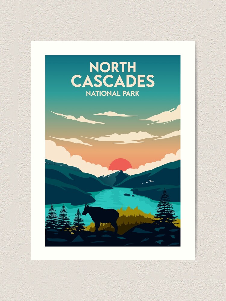 North Cascades National Park Travel Poster | Art Print