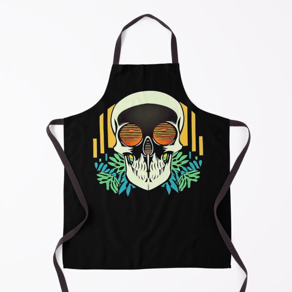 Item preview, Jungle Skull in the Sunset - skull with leaves - skull with red eyes designed and sold by ZombieTit.