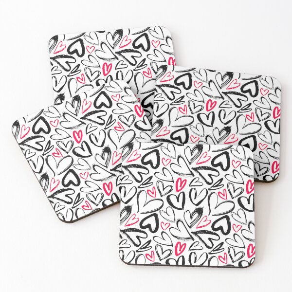 Item preview, Doodle Black and Red Hearts Pattern for Valentine's Day designed and sold by KOTOdesign.