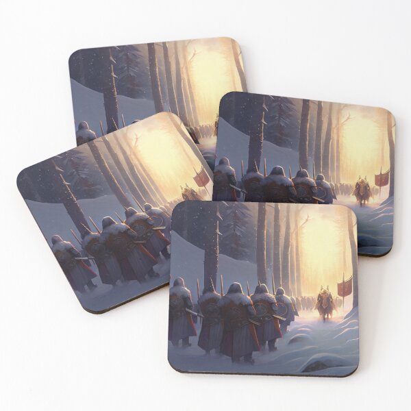 Item preview, Knights in procession in winter. designed and sold by Maniock.