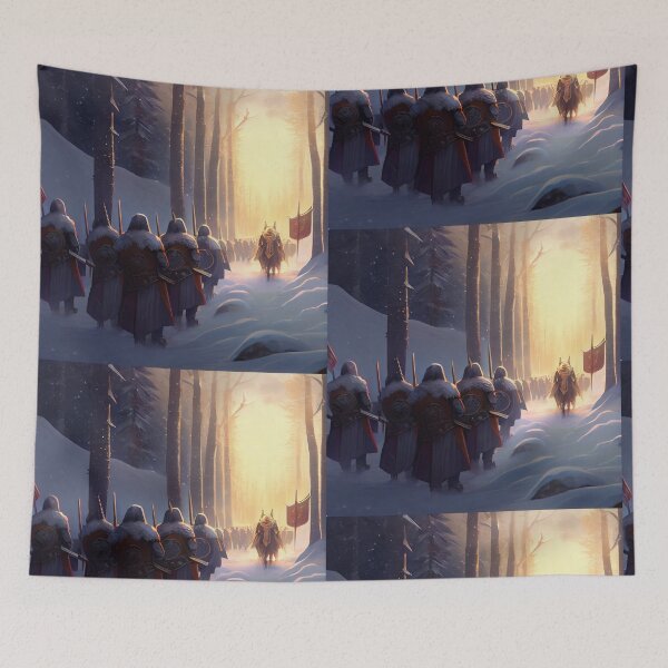 Item preview, Knights in procession in winter. designed and sold by Maniock.