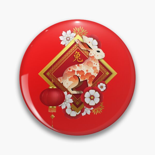 Item preview, Happy chinese new year 2023 year of the rabbit zodiac sign with flower designed and sold by taogiauco.