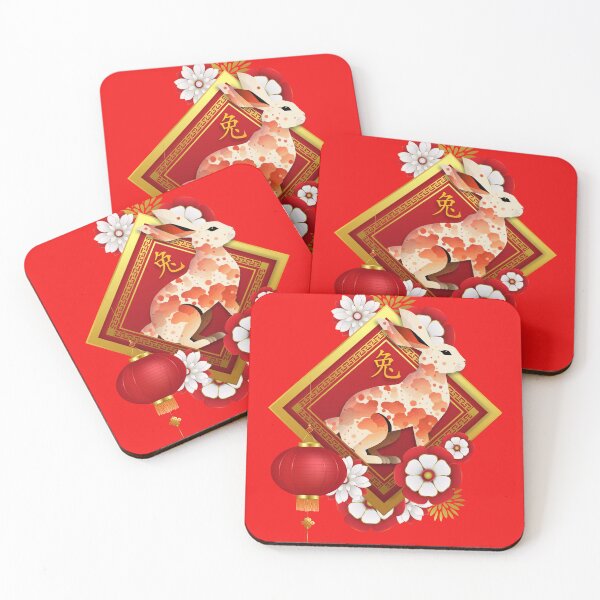 Item preview, Happy chinese new year 2023 year of the rabbit zodiac sign with flower designed and sold by taogiauco.