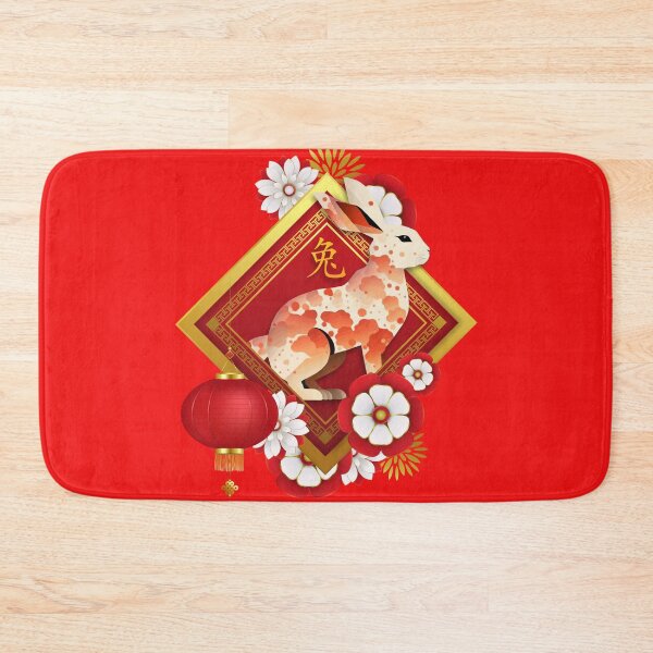 Item preview, Happy chinese new year 2023 year of the rabbit zodiac sign with flower designed and sold by taogiauco.