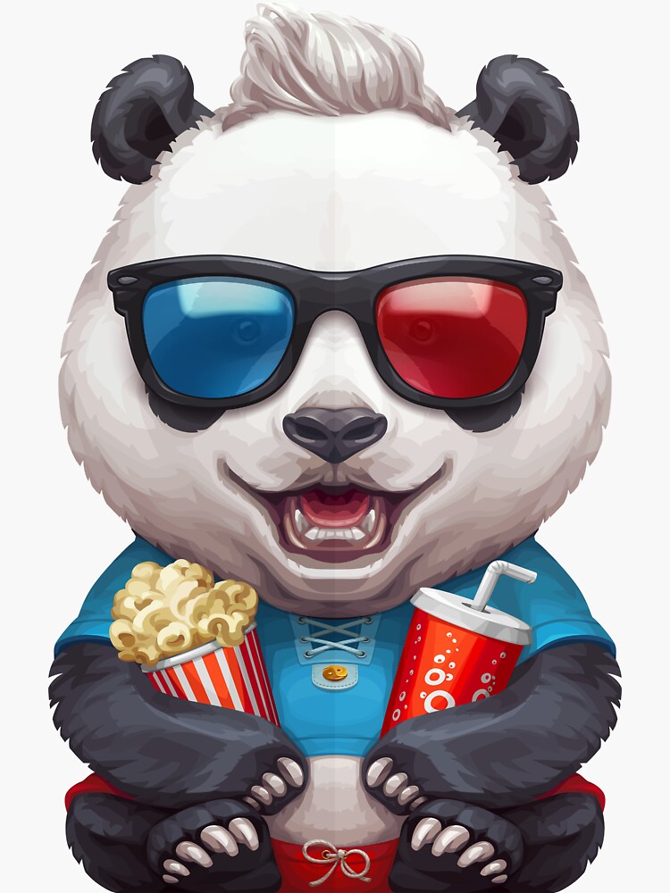 “Panda Wearing 3d Glasses” Stickers by anmlz | Redbubble