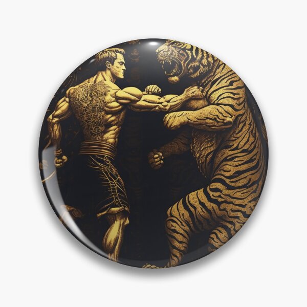 Item preview, man and tiger art designed and sold by Sophiatsitaart.