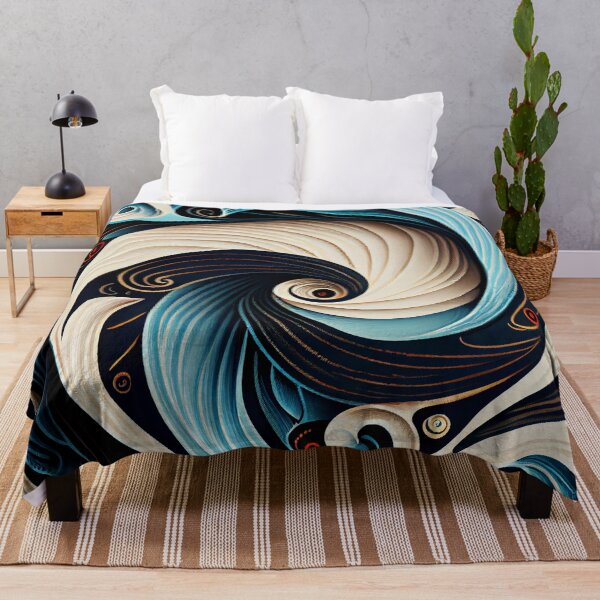 Item preview, Swirling Modern Coastal Pattern Digital Painting designed and sold by CodeAndColors.