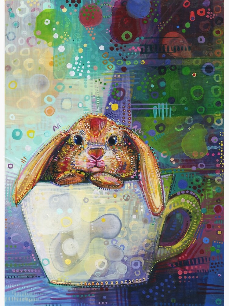Thumbnail 7 of 7, Framed Art Print, Bunny in a Teacup designed and sold by gwennpaints.