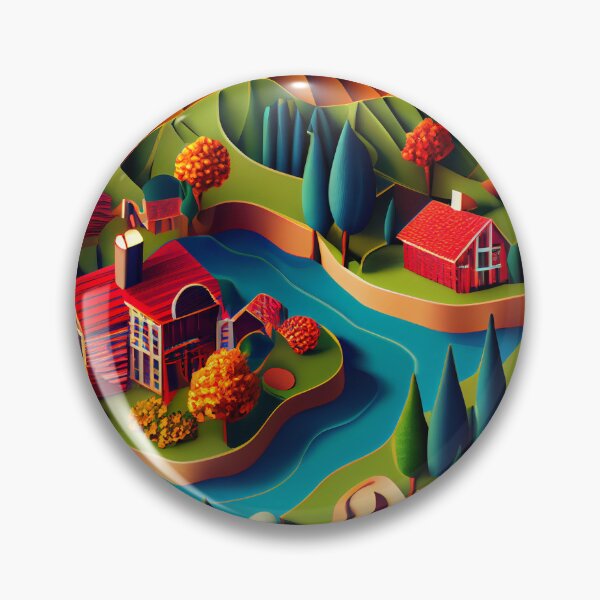 Item preview, Three Dimensional Flat Intense Country Pattern Digital Painting designed and sold by CodeAndColors.