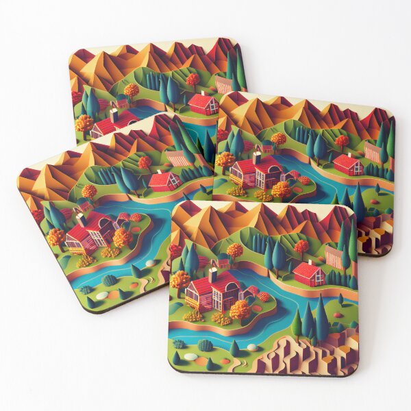 Item preview, Three Dimensional Flat Intense Country Pattern Digital Painting designed and sold by CodeAndColors.