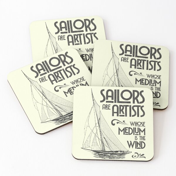 Item preview, Sailors are Artists Whose Medium is the Wind Vintage Nautical Quote Art (BLACK) designed and sold by CRHPOD20.