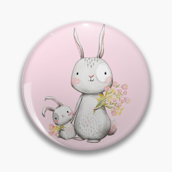 Item preview, Welcome spring cute watercolor rabbits  designed and sold by Anya Illustration Studio.