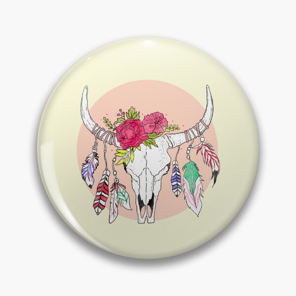 Item preview, Retro Bohemian Bull Skull designed and sold by franktact.