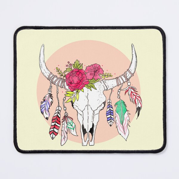 Item preview, Retro Bohemian Bull Skull designed and sold by franktact.