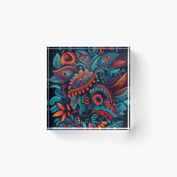 Artikelvorschau, Vivid Cute Intense Pacific Islander Pattern Digital Painting entworfen und verkauft von CodeAndColors.