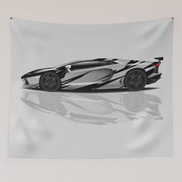 Item preview, Sports Racing Car - silver and black designed and sold by professorguru.