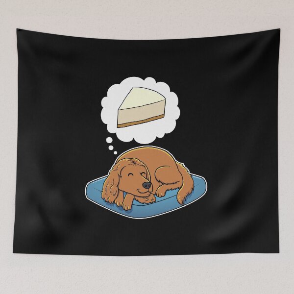 Item preview, English Cocker Spaniel dreaming about Cheese Cake designed and sold by DoggieDelights.