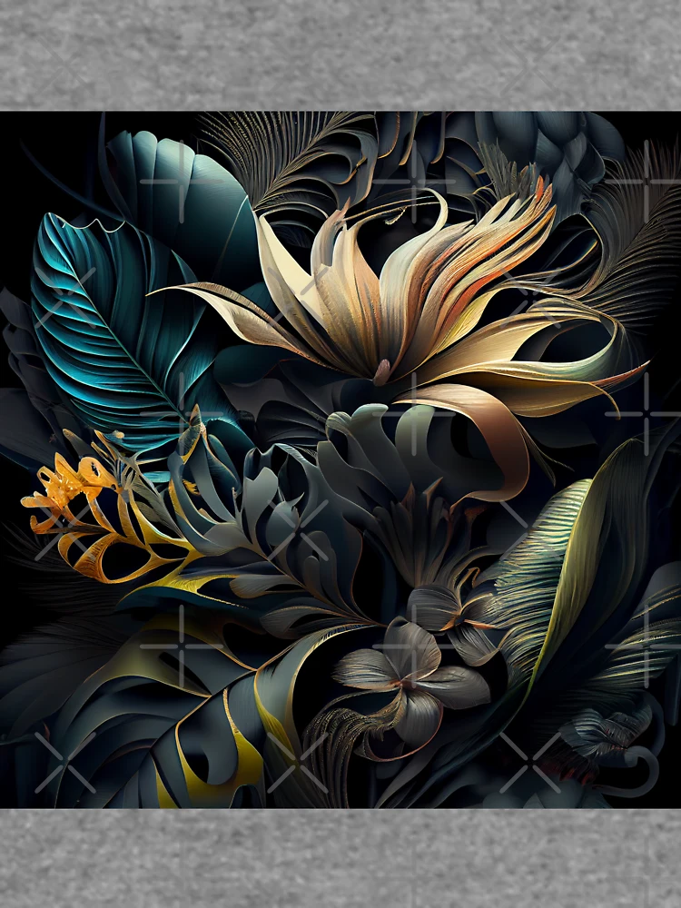 Thumbnail 6 von 6, Leichter Pullover, Three Dimensional Dramatic Tropical Pattern Digital Painting designt und verkauft von CodeAndColors.