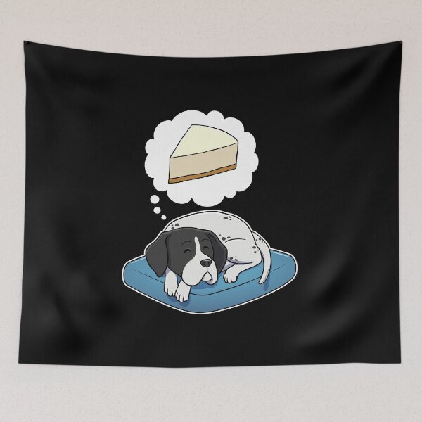 Item preview, English Pointer dreaming about Cheese Cake designed and sold by DoggieDelights.