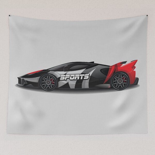 Item preview, Sports Racing Car - silver, red and black designed and sold by professorguru.