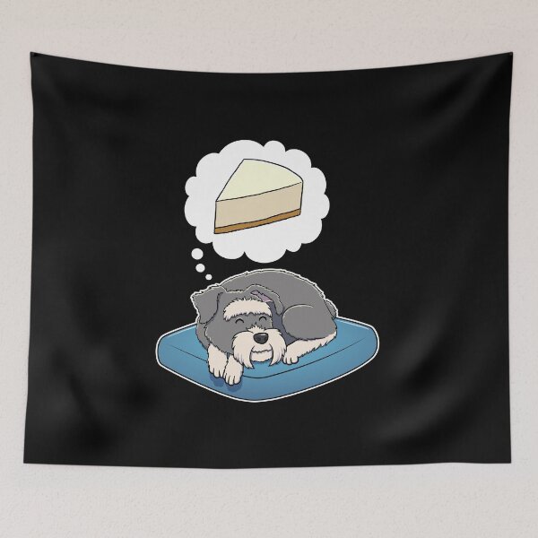 Item preview, Miniature Schnauzer dreaming about Cheese Cake designed and sold by DoggieDelights.