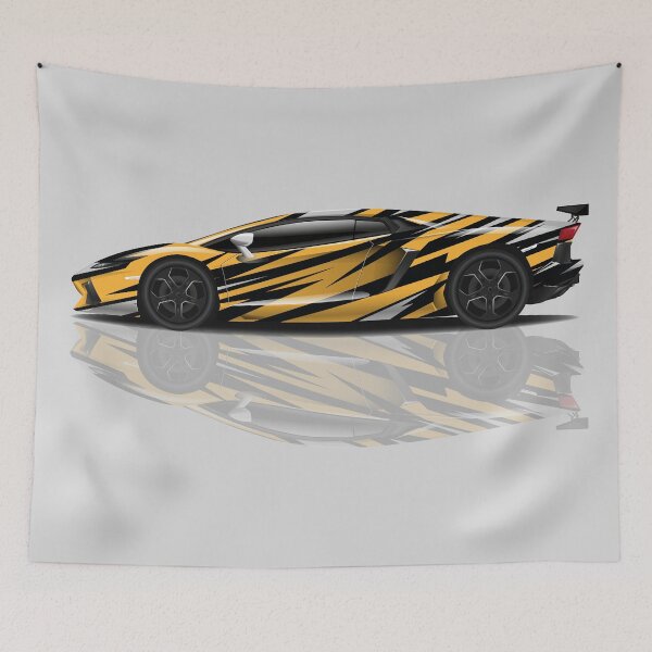 Item preview, Sports Racing Car - yellow and black designed and sold by professorguru.