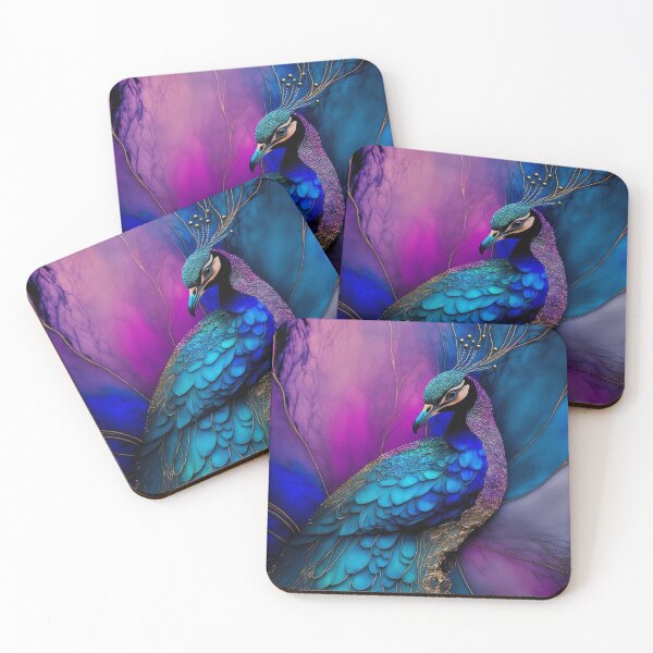 Item preview, Peacock Plume - Alcohol Ink Resin Art designed and sold by inkvestor.