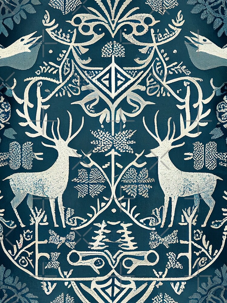 Thumbnail 3 von 3, Tuch, Designer Scandinavian Pattern Digital Painting designt und verkauft von CodeAndColors.
