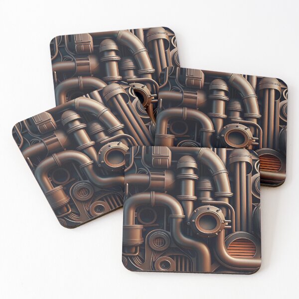 Item preview, Bold Smooth Industrial Pattern Digital Painting designed and sold by CodeAndColors.