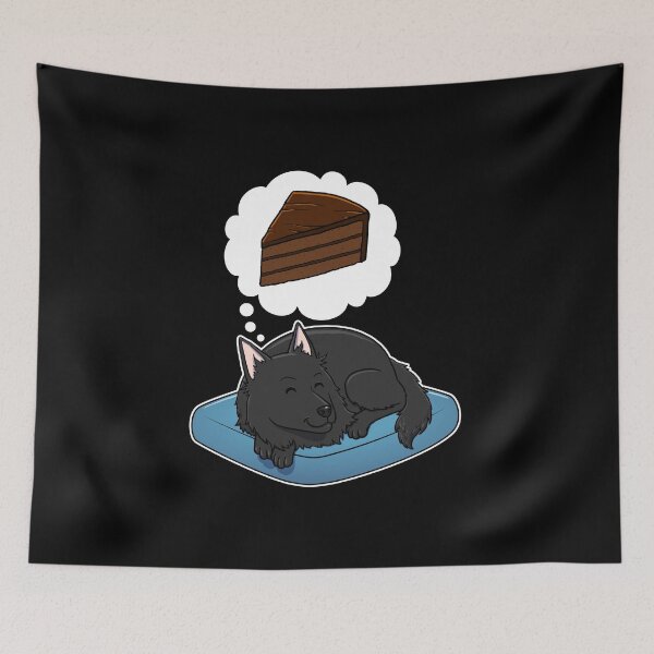 Item preview, Belgian Sheepdog dreaming about Chocolate Cake designed and sold by DoggieDelights.