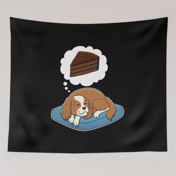 Item preview, Cavalier King Charles Spaniel dreaming about Chocolate Cake designed and sold by DoggieDelights.