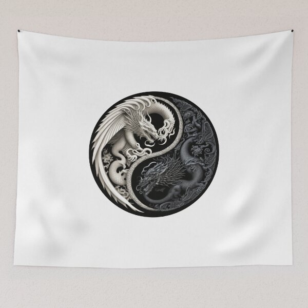 Aperçu de l'œuvre Symbole du dragon Yin et Yang créée et vendue par ArtistMark00.