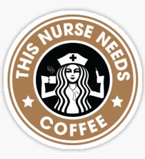 This Nurse Needs Coffee Registered Nurse Funny Gifts Sticker