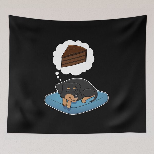 Item preview, Miniature Pinscher dreaming about Chocolate Cake designed and sold by DoggieDelights.