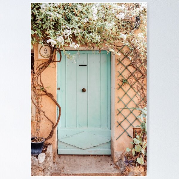 Item preview, French Riviera Blue Door Print, Boho Door Art, France Turquoise Door Decor, French Style Home, Door Photography, Pastel Colored Architecture designed and sold by radub85.