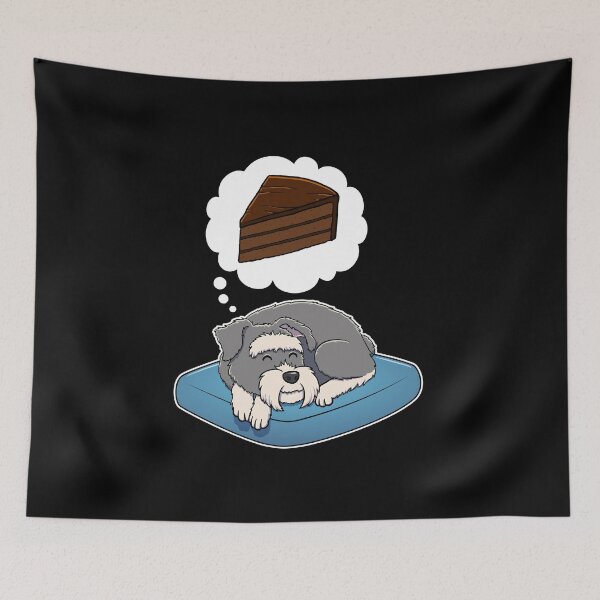 Item preview, Miniature Schnauzer dreaming about Chocolate Cake designed and sold by DoggieDelights.