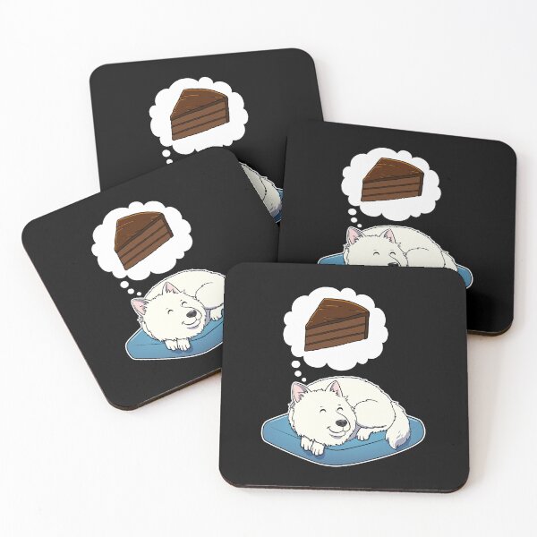 Item preview, Samoyed dreaming about Chocolate Cake designed and sold by DoggieDelights.