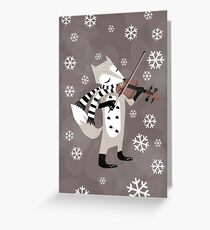 foxy violinist winter Greeting Card