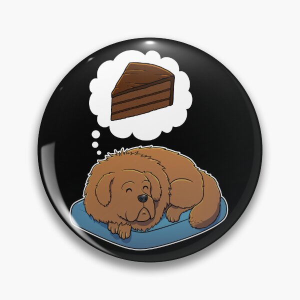 Item preview, Tibetan Mastiff dreaming about Chocolate Cake designed and sold by DoggieDelights.