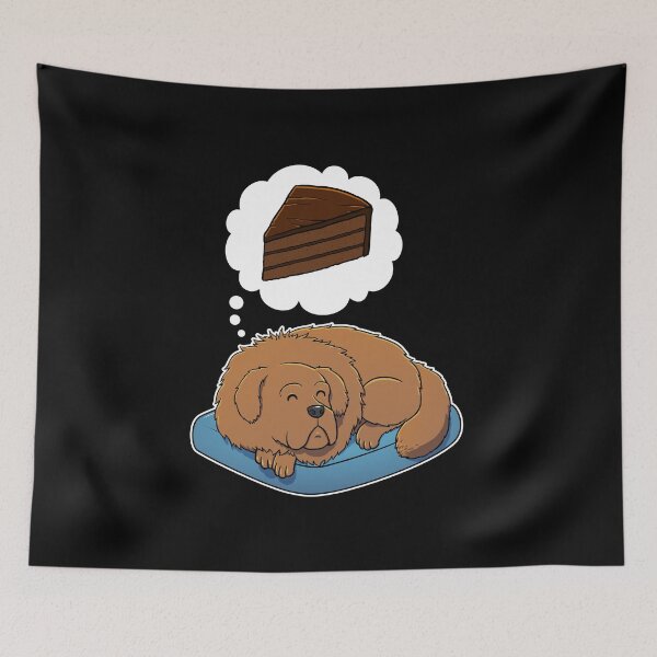 Item preview, Tibetan Mastiff dreaming about Chocolate Cake designed and sold by DoggieDelights.