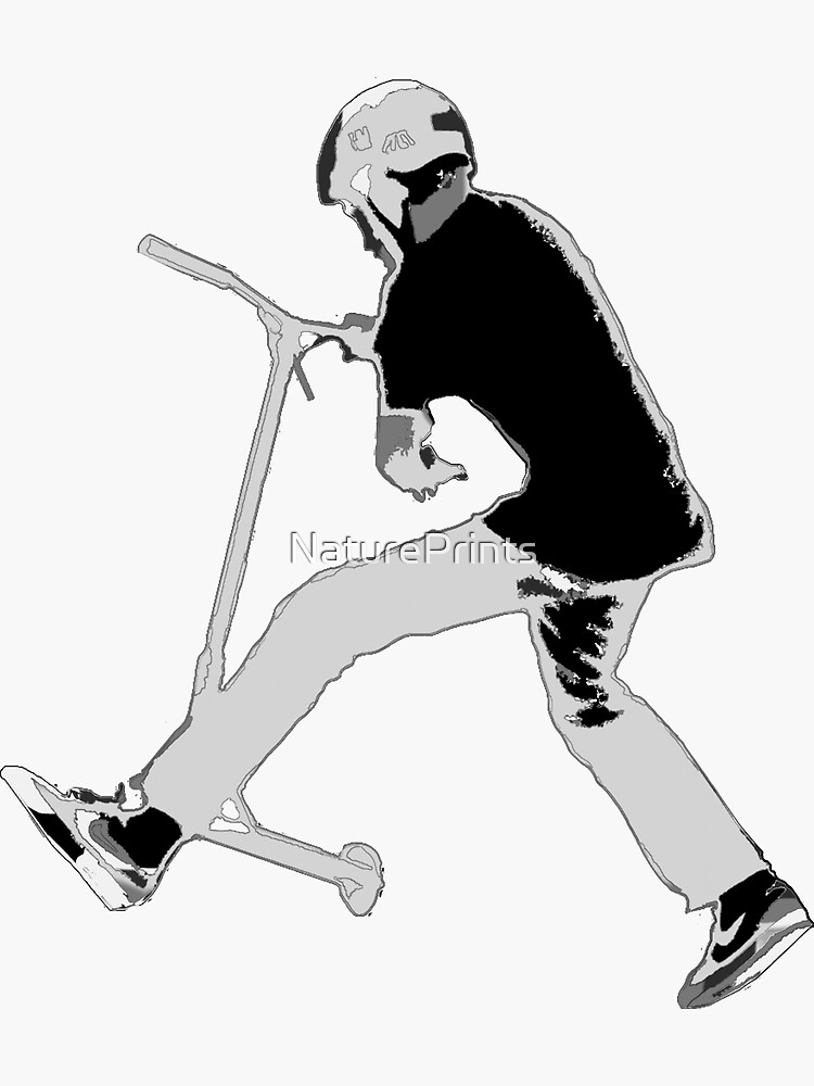 "Stunt Scooter Champ" Sticker by NaturePrints Redbubble