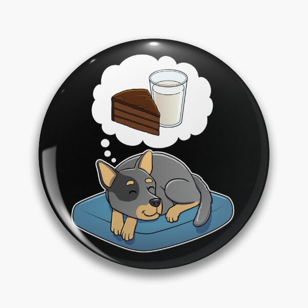 Artikelvorschau, Australian Cattle Dog dreaming about Chocolate Cake and Milk entworfen und verkauft von DoggieDelights.
