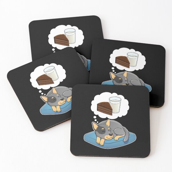Item preview, Australian Cattle Dog dreaming about Chocolate Cake and Milk designed and sold by DoggieDelights.