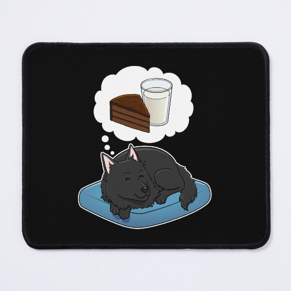 Item preview, Belgian Sheepdog dreaming about Chocolate Cake and Milk designed and sold by DoggieDelights.